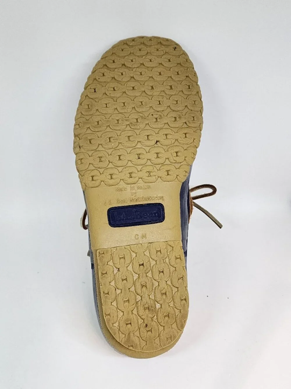 L.L. Bean Navy Blue and Tan Bean Boots